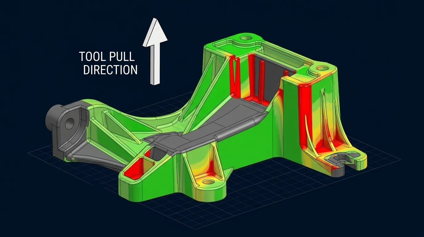 3D Injection Mould Draft Angle Analysis