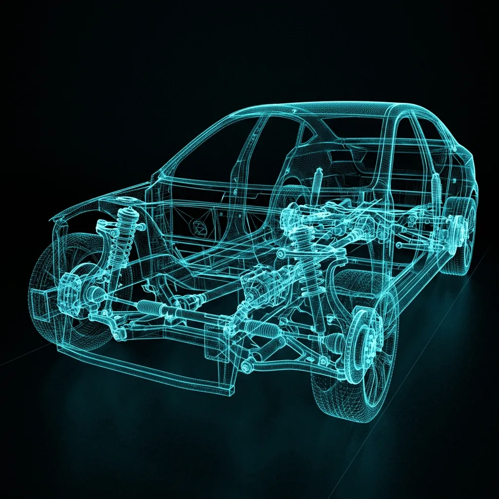 Automotive Chassis & Component Scan Wireframe