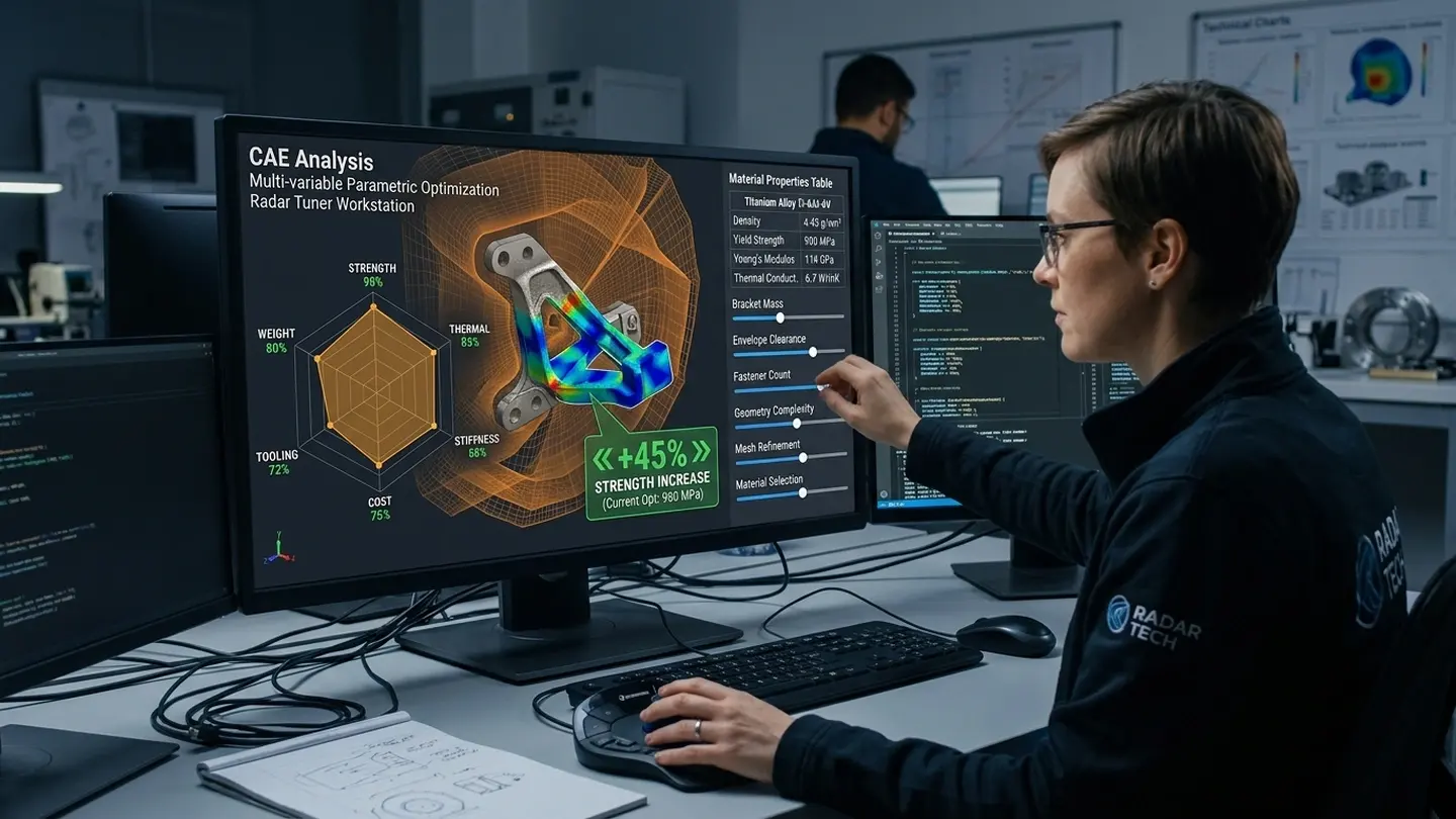 Multi-Variable Parametric Optimization Radar Tuner Workstation with 6-Axis Envelope