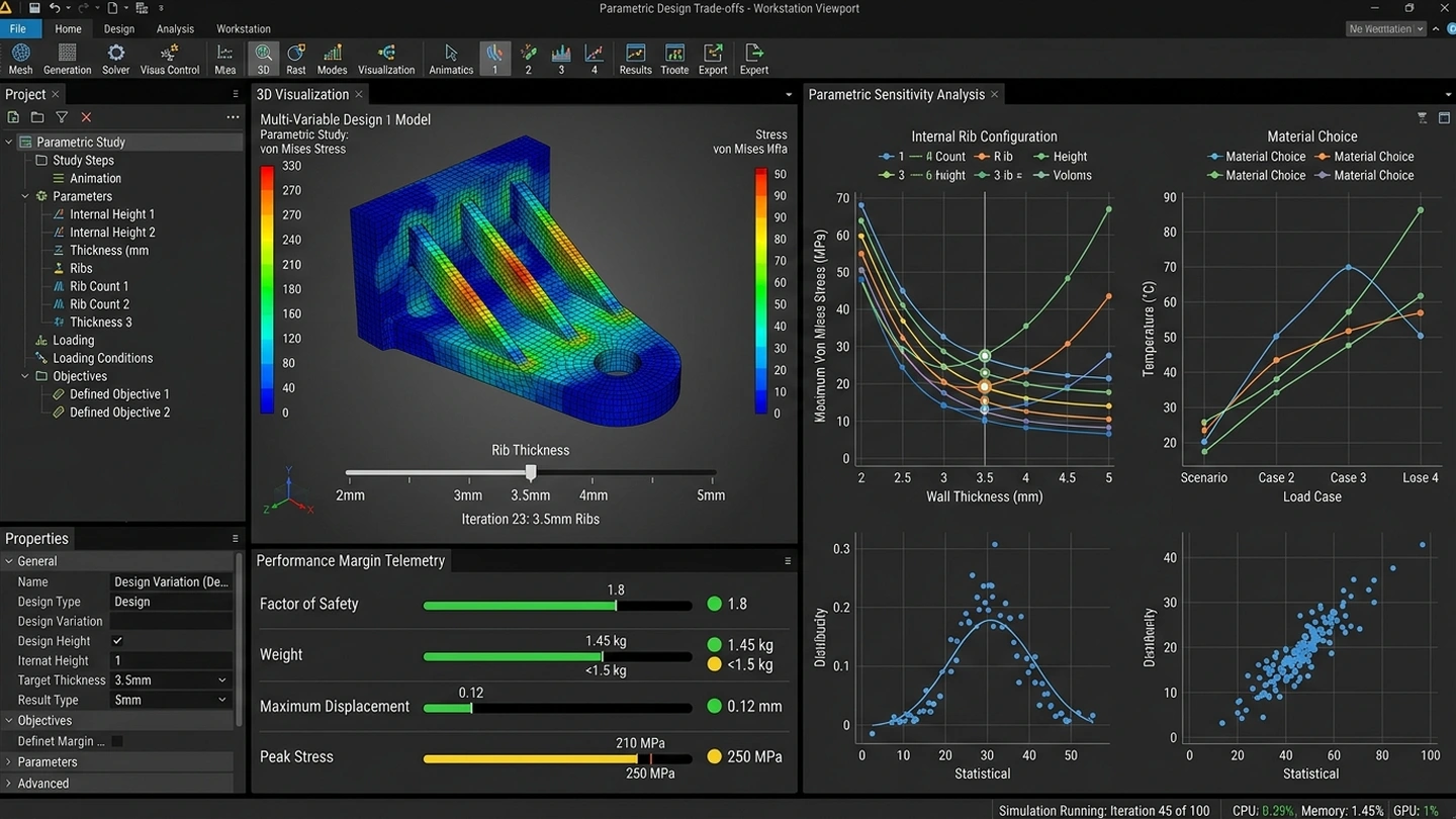 Parametric Study Dashboard with Live Multi-Variable Performance Curves