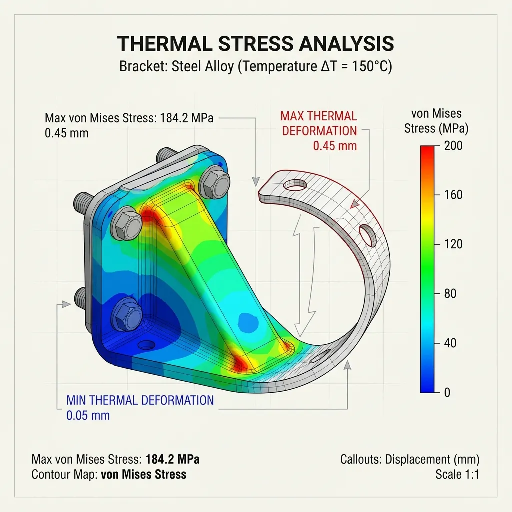 Thermal stress von Mises result diagram