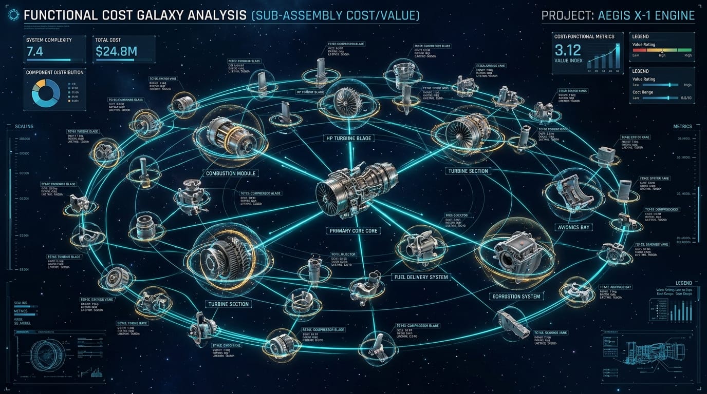 Functional Cost Galaxy Analysis