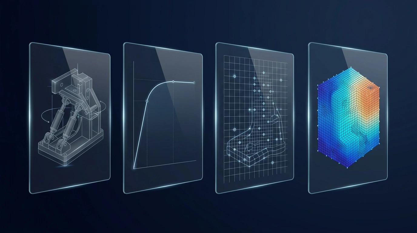 Floating Glass Engineering Diagnostic Panels with CAD Clamping Fixture and Mesh Grid
